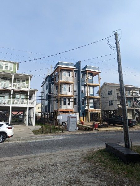 Coastal multi-story build under construction, before Cerro Painting exterior coatings